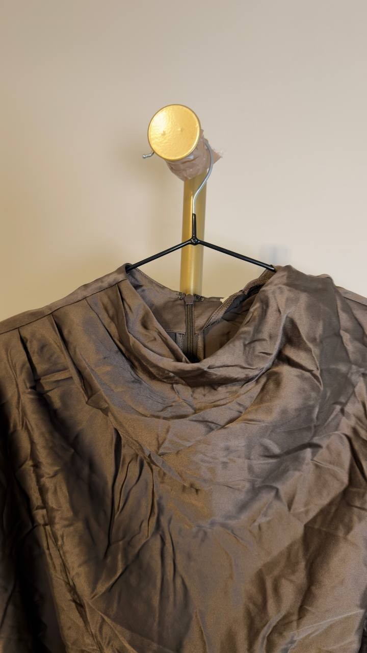 Staud Phoebe Silk Top Dolman Sleeve Side-Tie Truffle Size 2 NWT $475