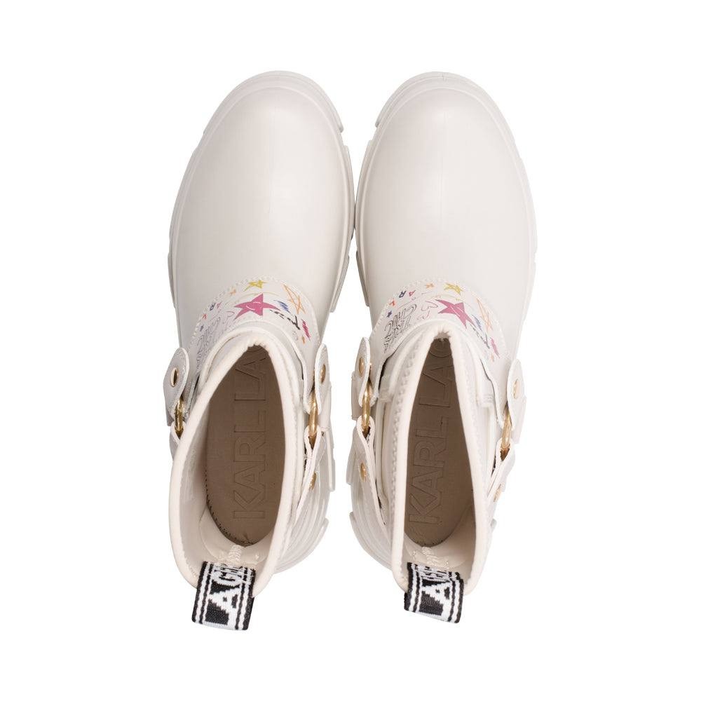 Karl  Lagerfeld  Paris  Rivenna  Rain  Bootie  Cream  10  New  in  Box  $169