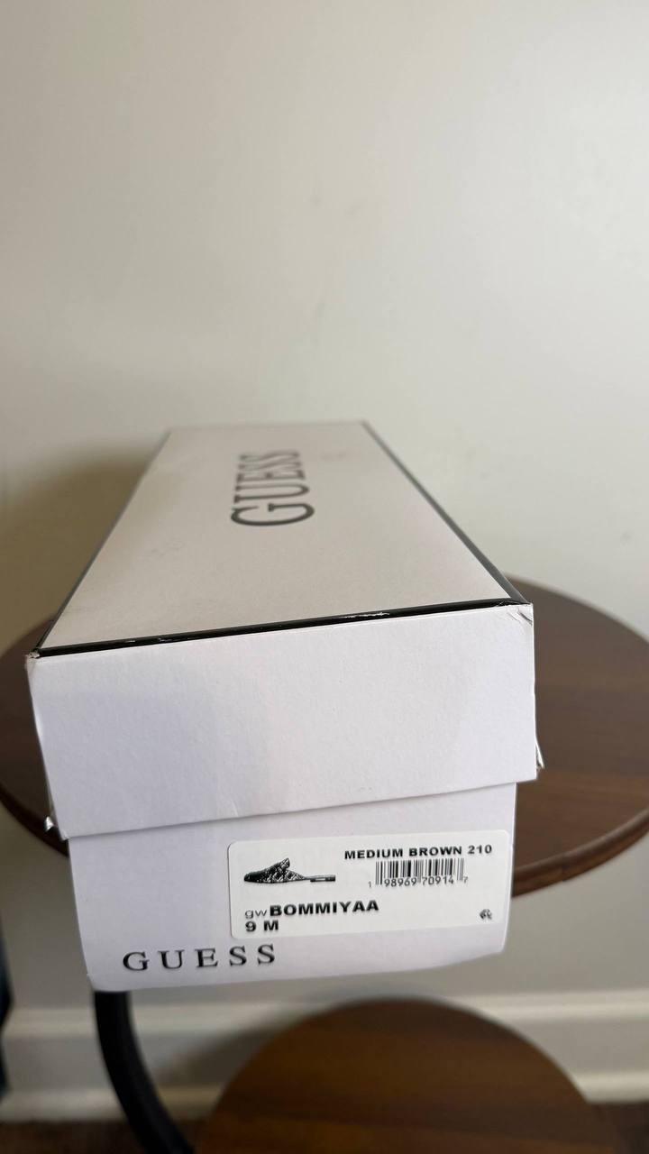 Guess Medium Brown Textile Mule Loafers 9M NIB MSRP $119
