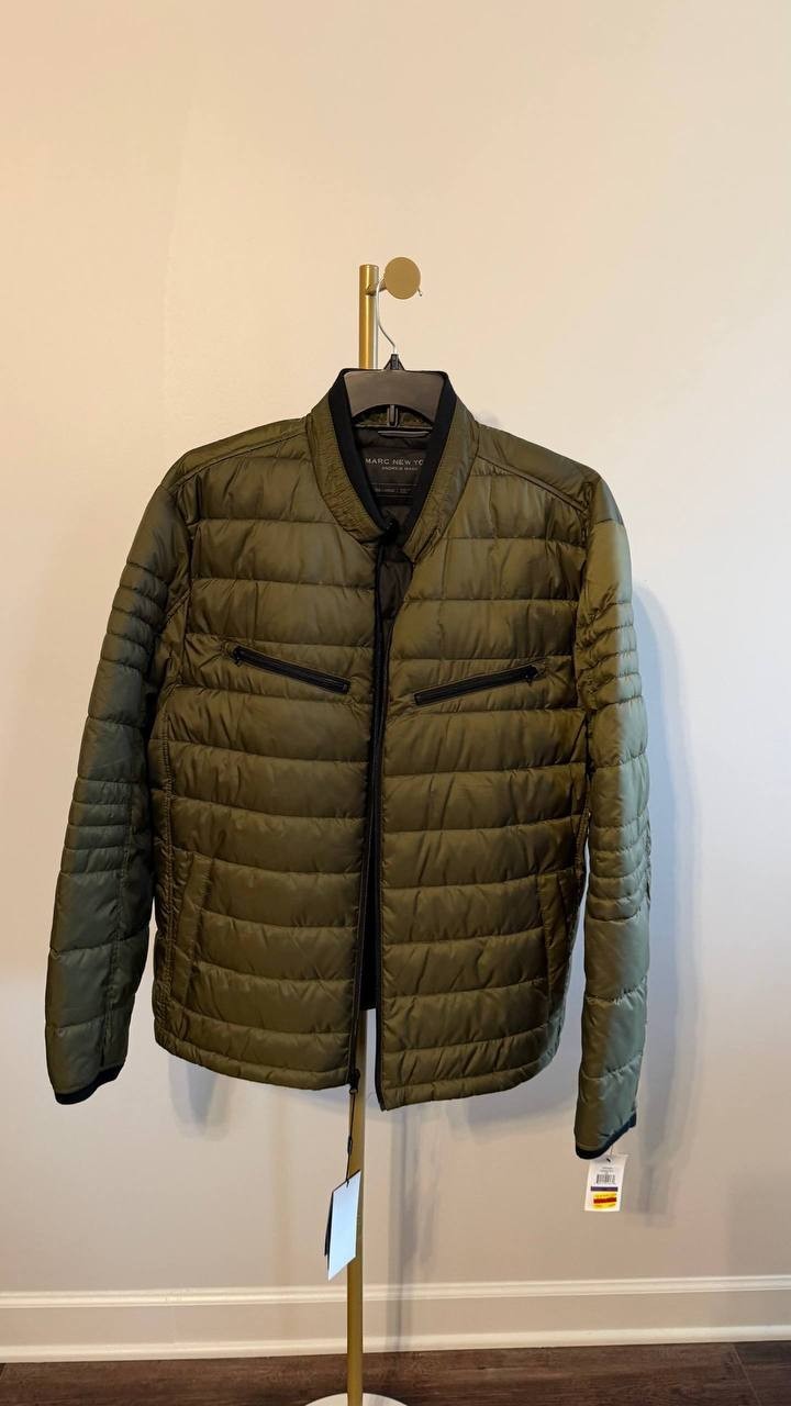 Marc New York Men’s Grymes Packable Racer Jacket Olive 2XL $250 NWT