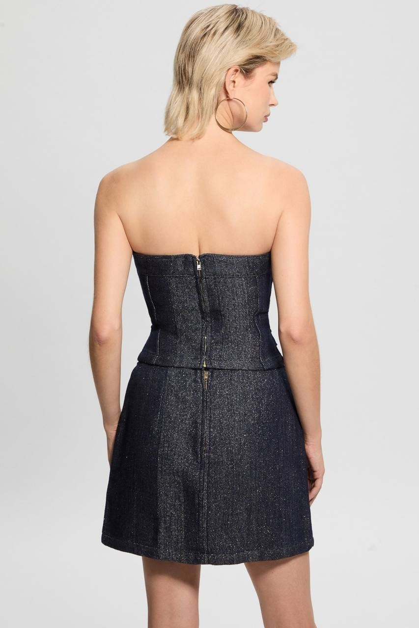 Guess Chany Denim Corset Dark Blue XS NWT $118