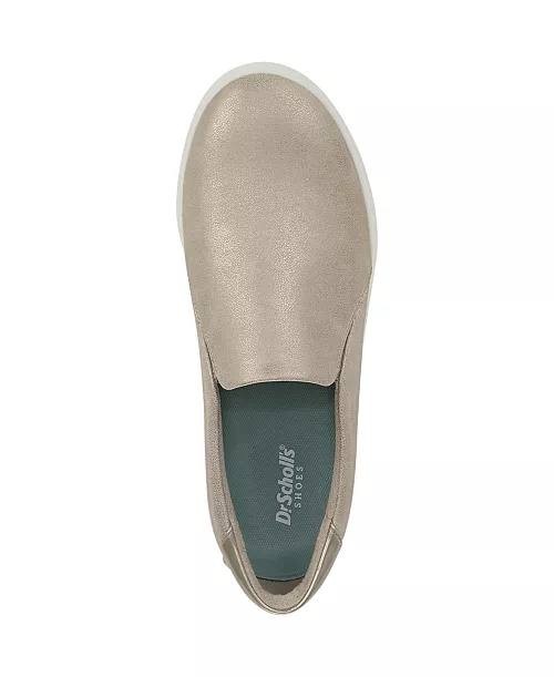 Dr. Scholl’s Light Gold Faux Leather Slip‑On Sneakers 6M NIB $80
