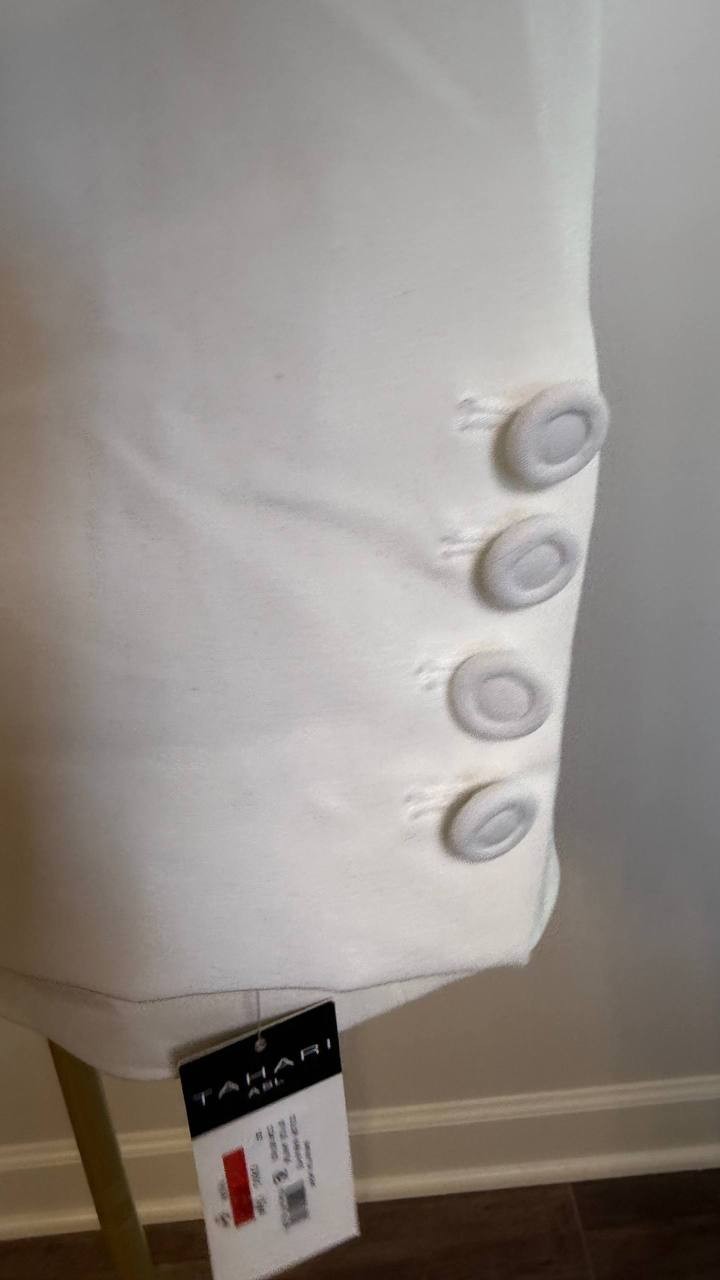 Tahari ASL Women’s Petite One‑Button Blazer White 8 $159 NWT