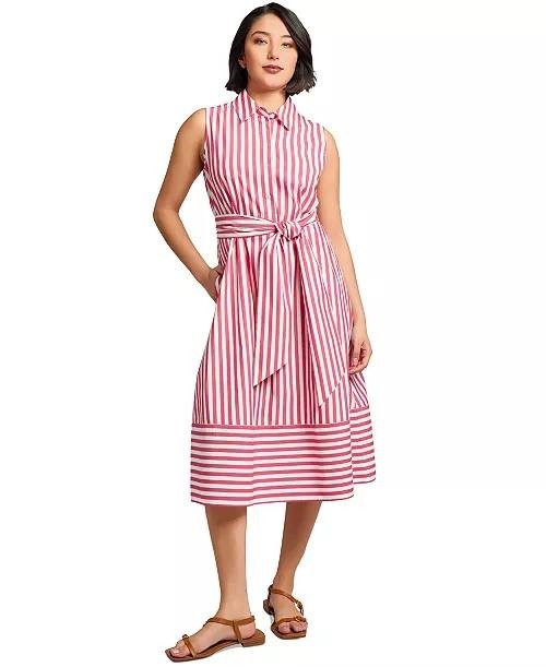 Jones New York Red Striped Midi Shirtdress – Size L – NWT – $119.50