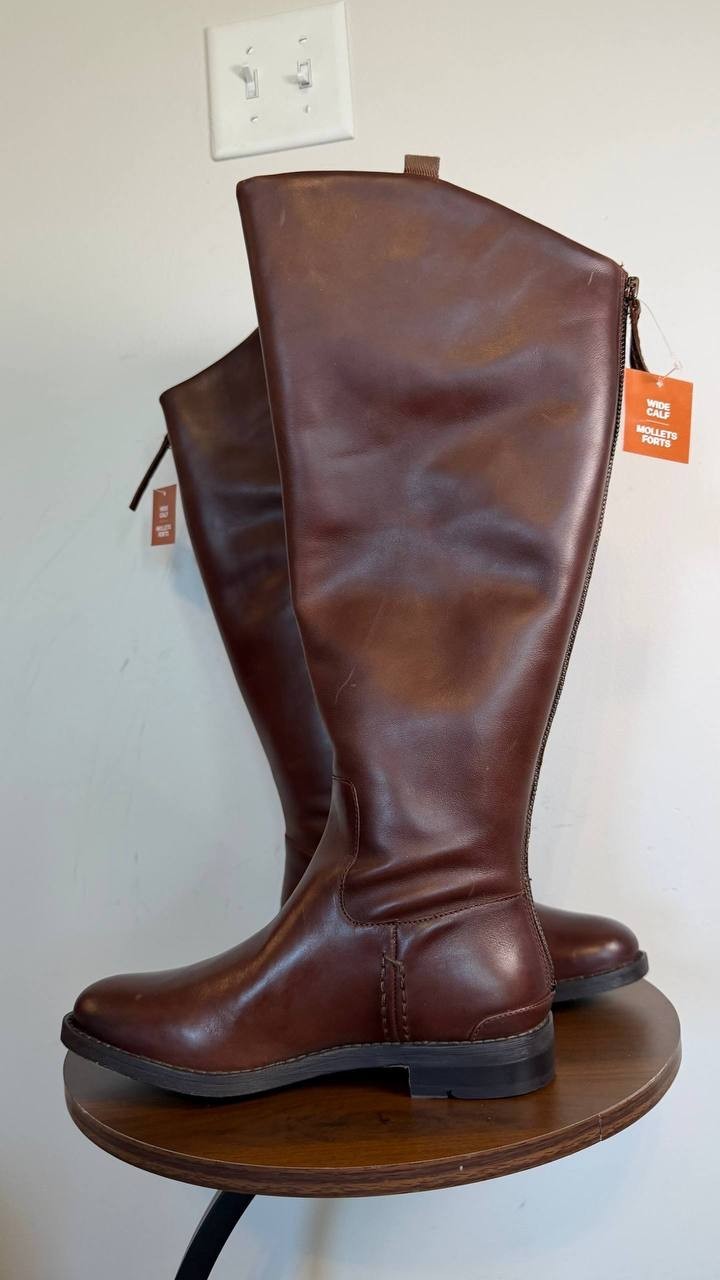 Franco Sarto Meyer Women’s Knee High Boots Brown 6.5M WC Leather $275 NWB