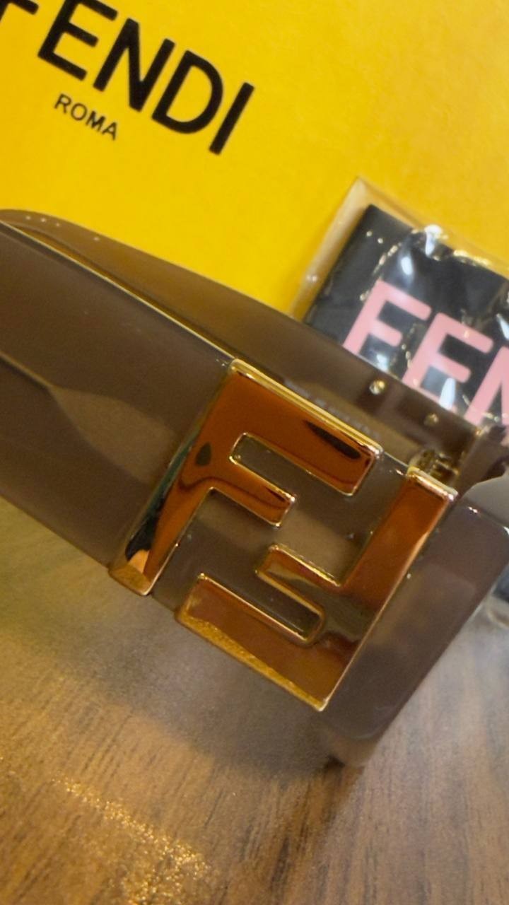 Fendi Rectangular Sunglasses Shiny Dark Brown OS NWOT $490.00