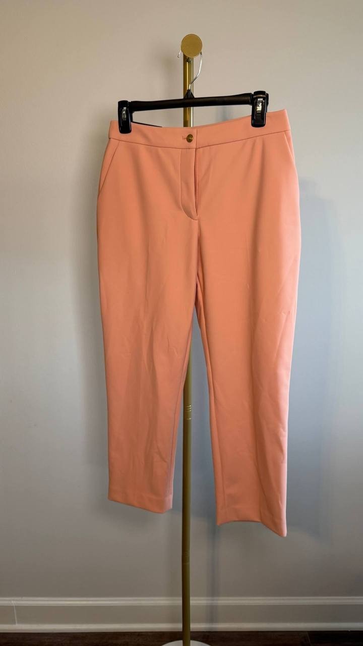 Donna Karan Woven Slim Leg Ankle Pants Apricot 8P NWT $109
