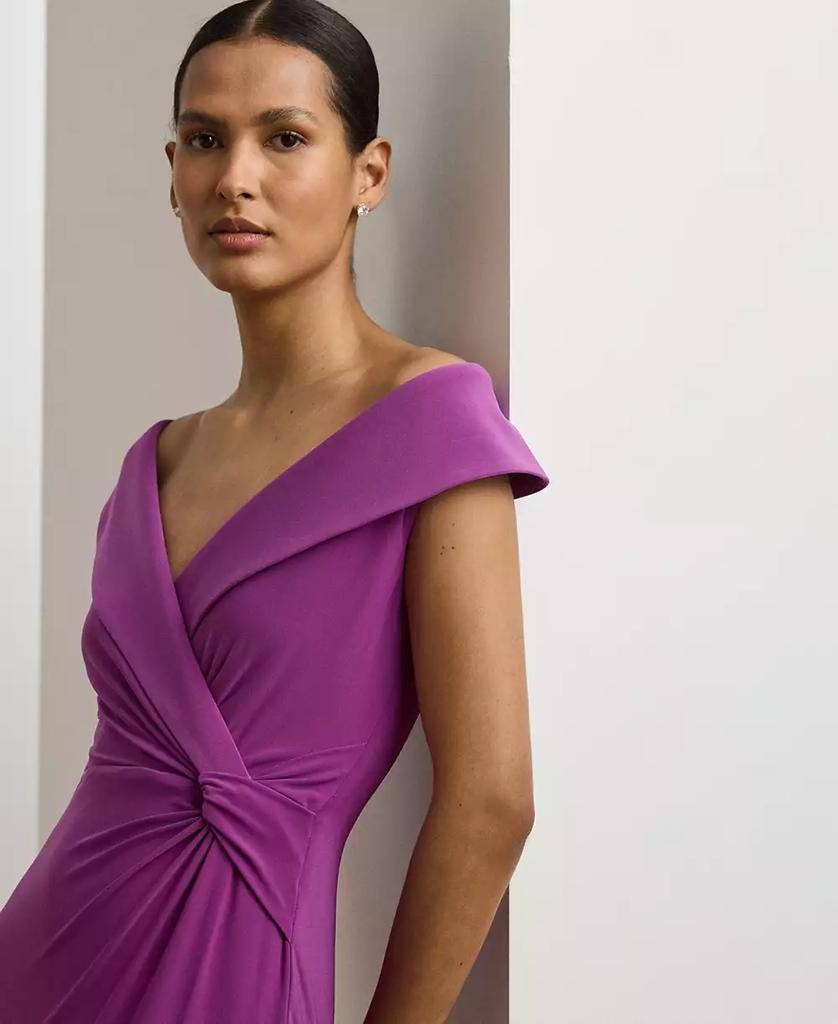 Lauren Ralph Lauren Off‑Shoulder Jersey Gown Purple Dawn 12 $225 NWT