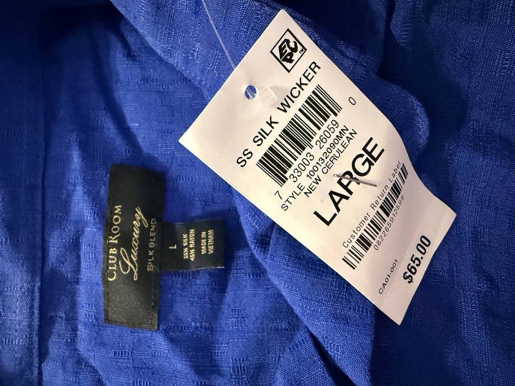 Club Room Men’s Wicker Silk Short‑Blue–Size L – NWT – $65