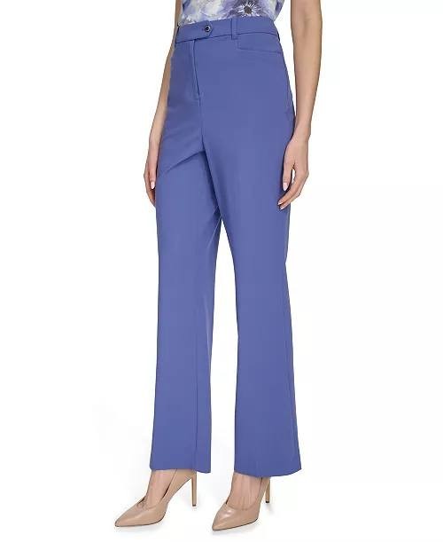 Calvin Klein High‑Rise Straight‑Leg Pants Blue 4 NWT $99