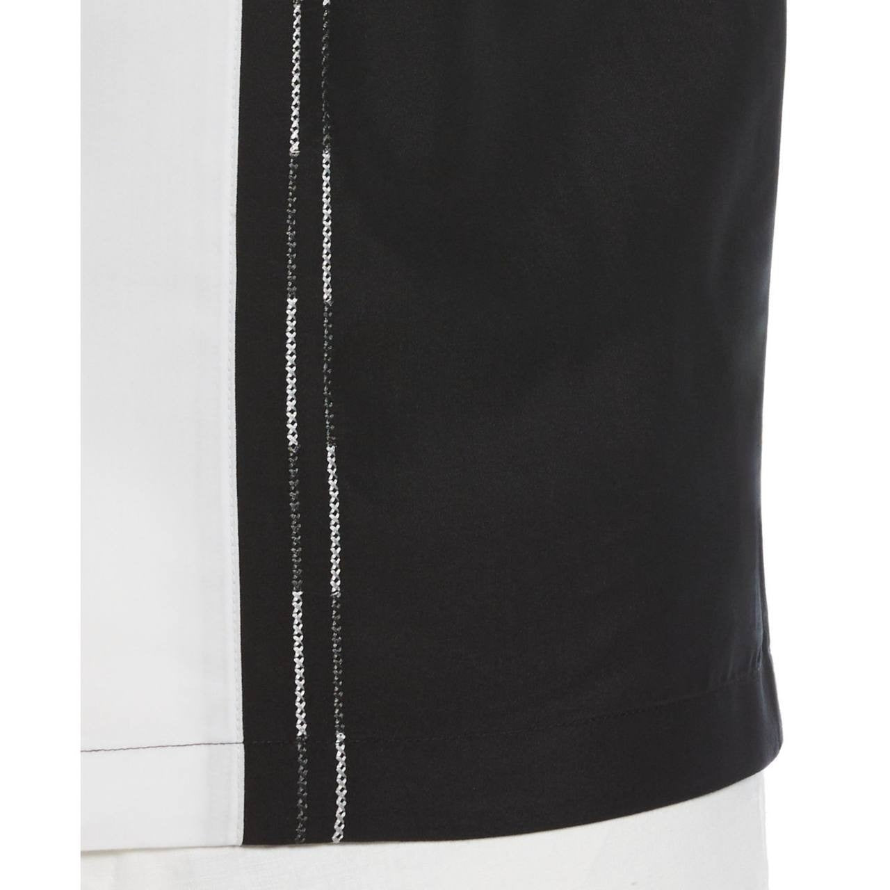 Cubavera Colorblock Embroidery Short Sleeve Shirt Black/White XXL NWT