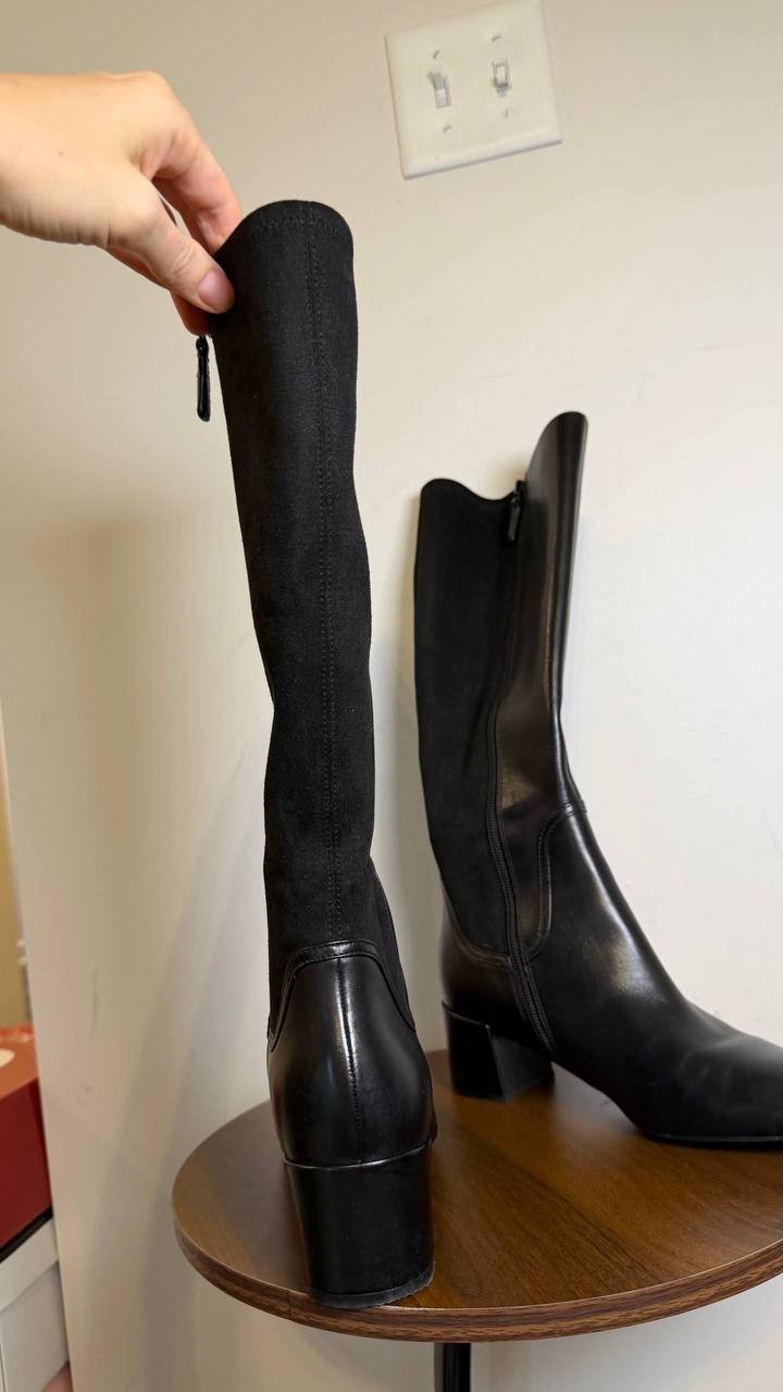 Cole Haan Go‑To‑Serenna Tall Shaft Leather Dress Boots Black 8.5B NWB $308