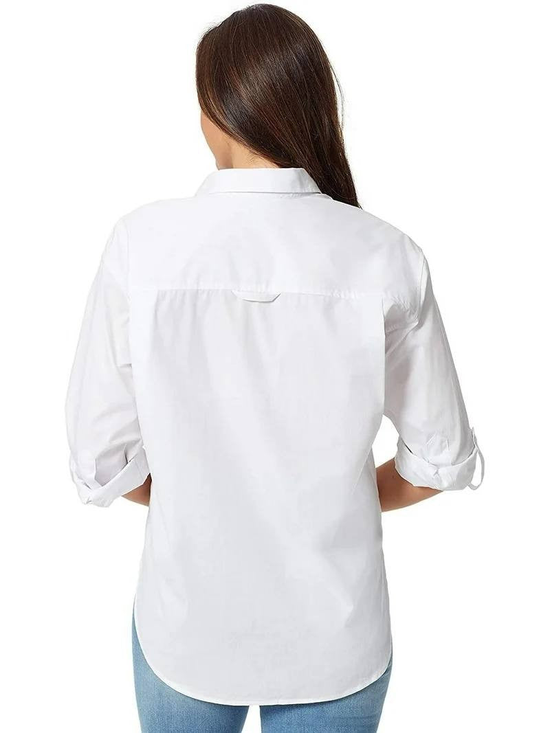 Gloria Vanderbilt Alanis Boat‑Neck BLOUSE White SIZE S NWT MSRP$48