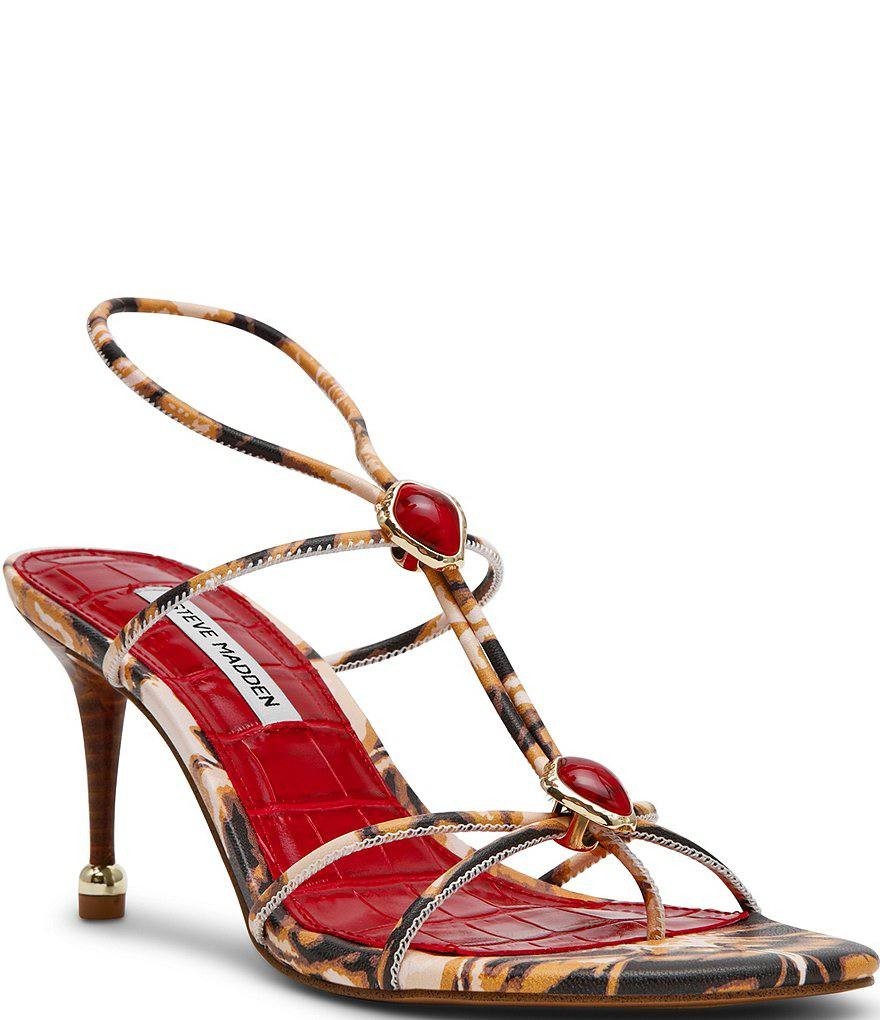 Steve  Madden   Heeled  Sandals  Red/Brown   8M  New  With Box  $130