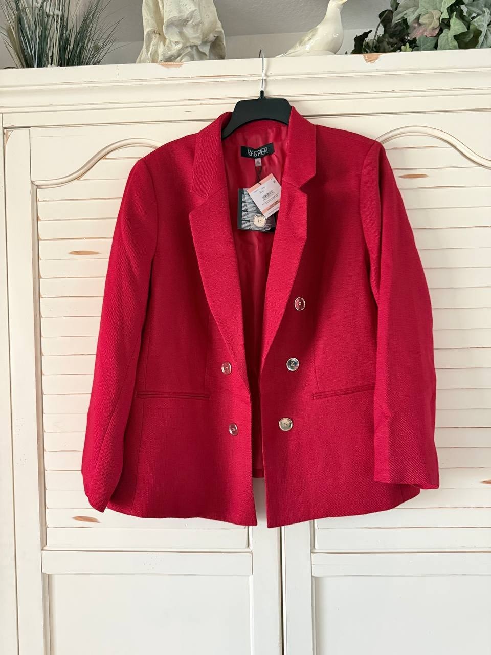 Kasper Double Breasted Jacket Crimson Red Size 2X NWT $119 – Classic Power Blaze
