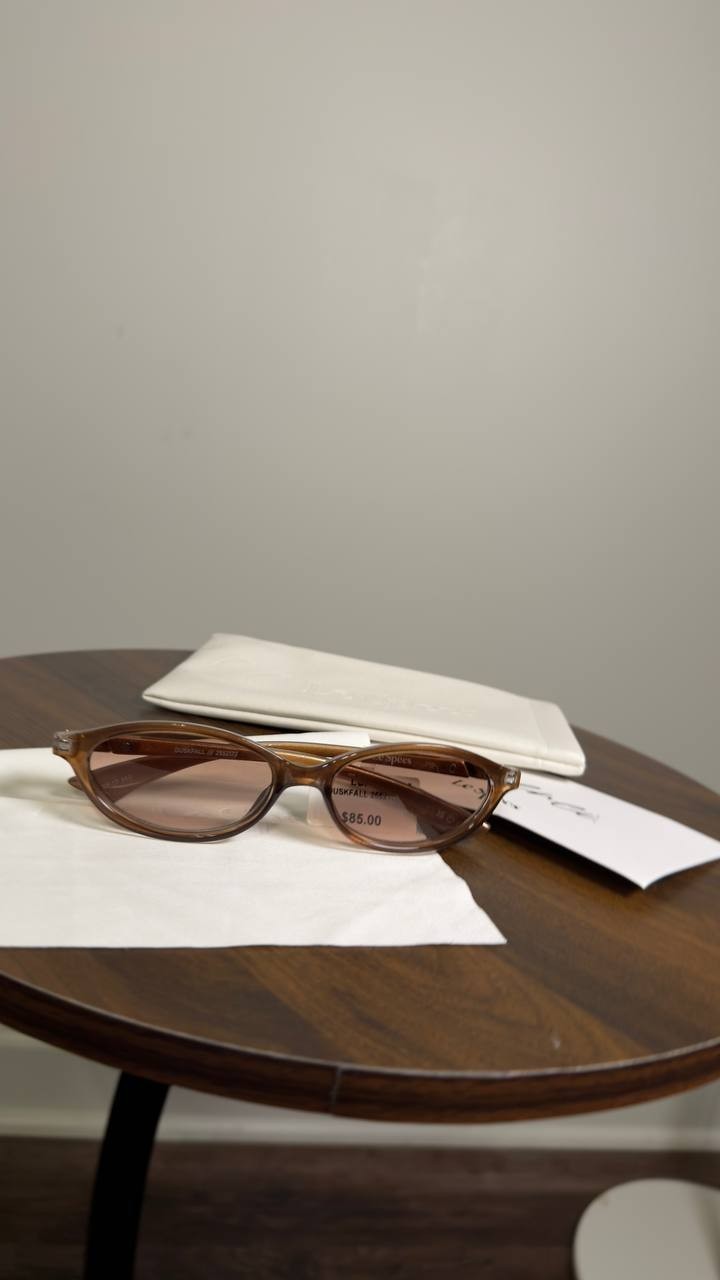 Le  Specs  Duskfall  Pearl  Chocolate  Oval  Sunglasses  NWT  $85