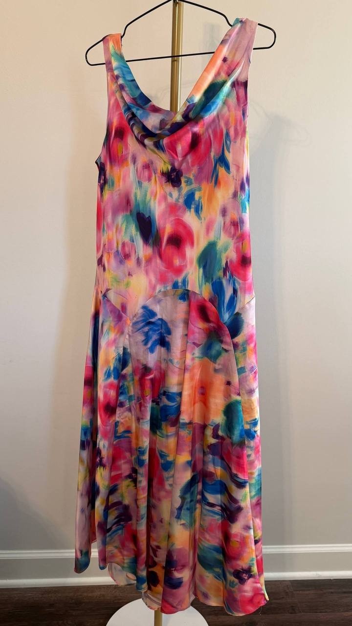 Signature by Robbie Bee Women’s Floral Cowlneck Fit & Flare Midi Dress 12 $79 NW