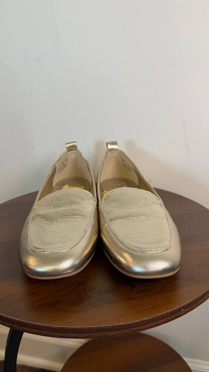 Naturalizer Jordyn Loafer Champagne 7.5W Leather Comfort Slip‑On $125 NWOB
