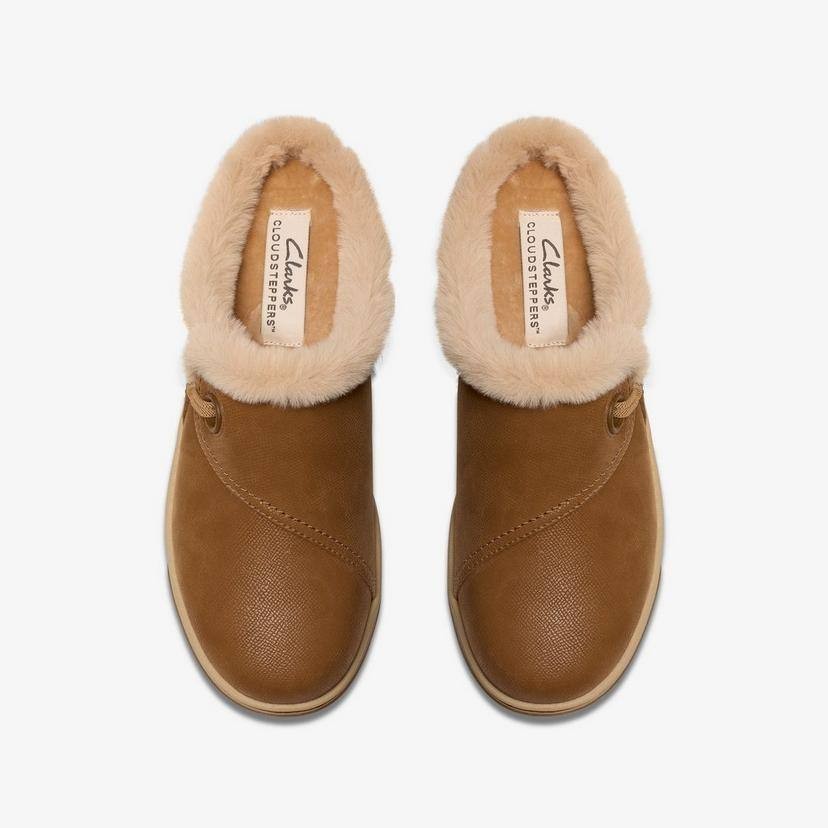 Clarks Dark Tan Textile Clogs/Mules 7.5M NIB MSRP $49.99