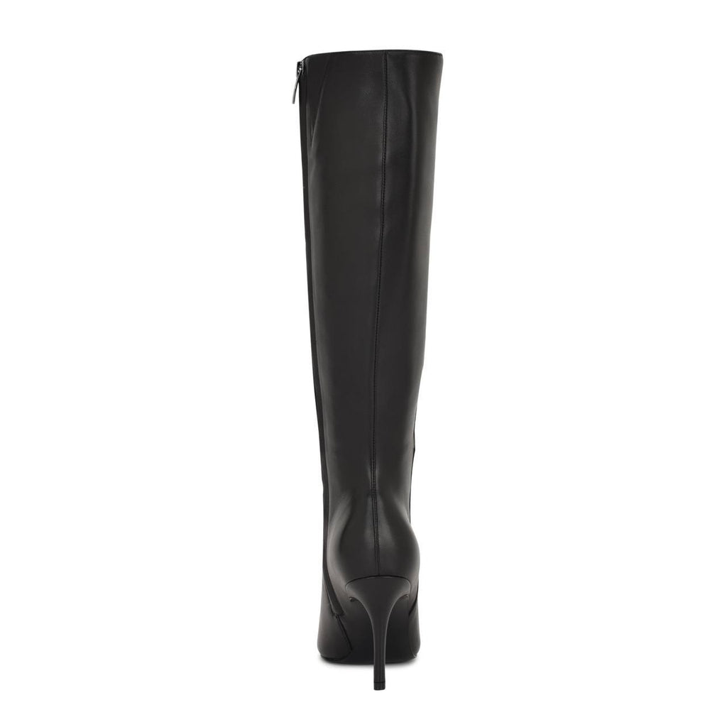 Nine West High Boots 11M Black Leather New in Box MSRP $249