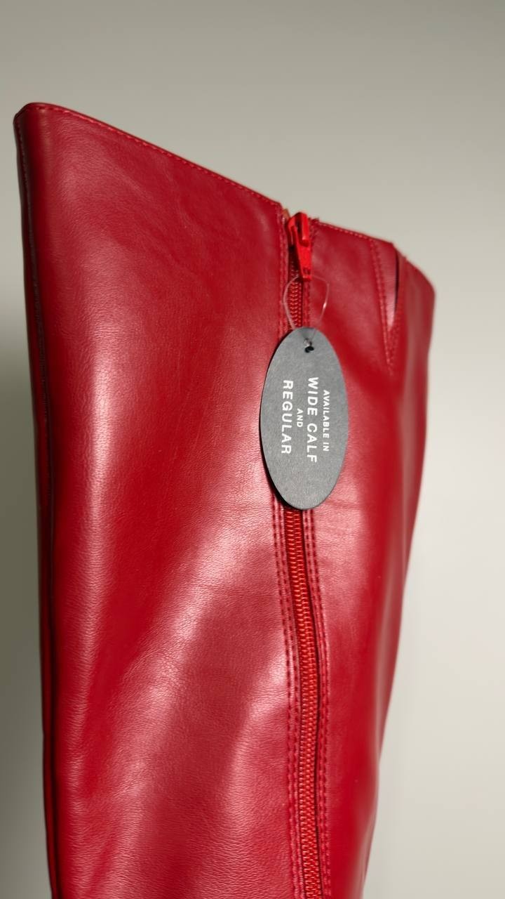 Wild  Pair  Islah  Block‑Heel  Dress  Boots  Red   8.5  New  No  Box  $99