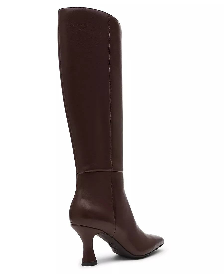 Anne Klein Perfektion Boots 6 Black Man‑Made Knee‑High Snip Toe NIB msrp$159