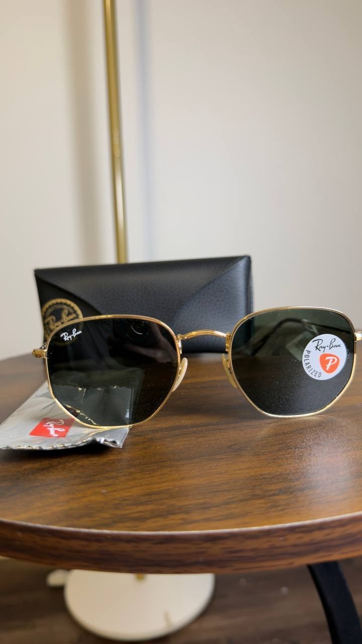 Ray‑Ban  Hexagonal   Sunglasses  Arista  Gold  Green   OS  NWT  $244