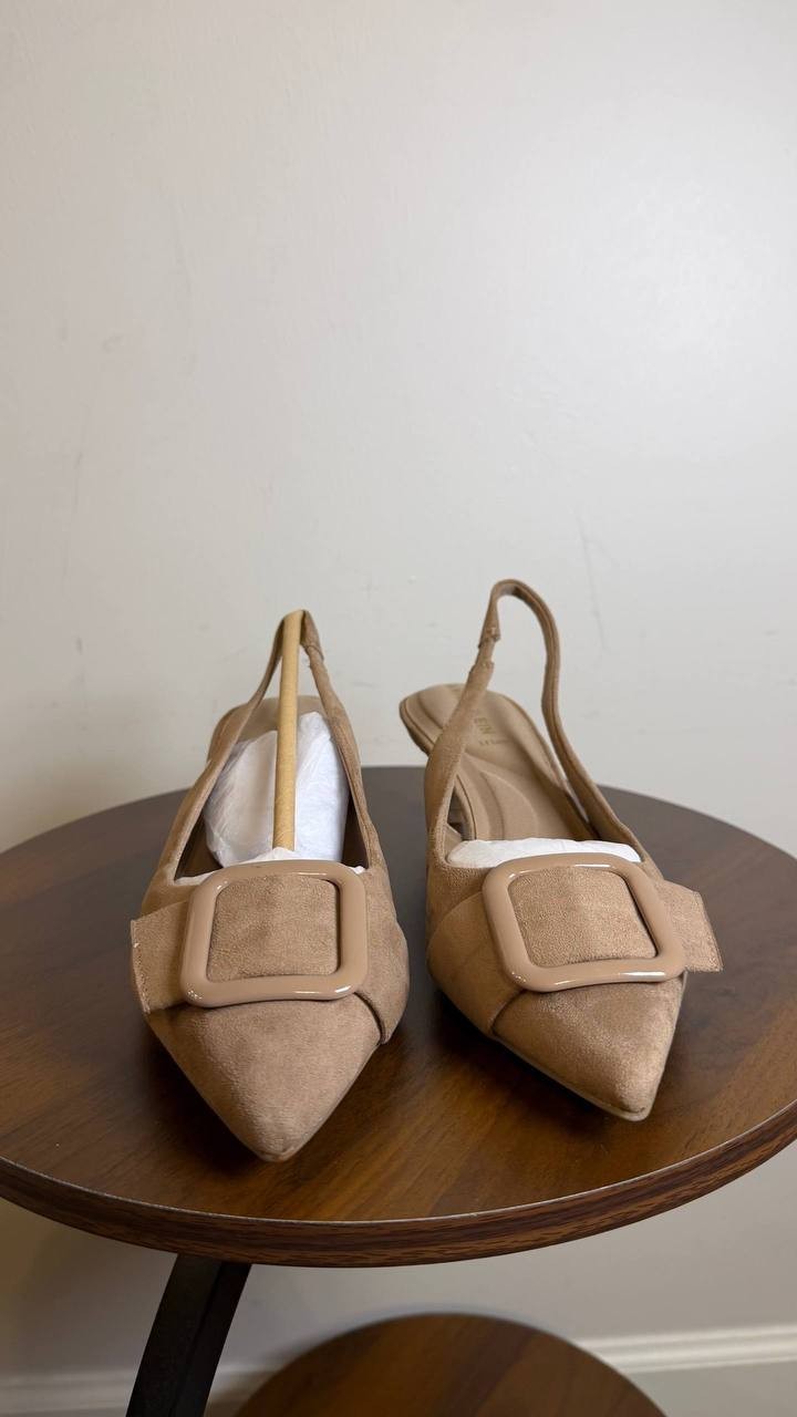 Anne Klein Women’s Ilanna Slingback Pumps Taupe 7.5M Man‑Made MSRP $89 NWB