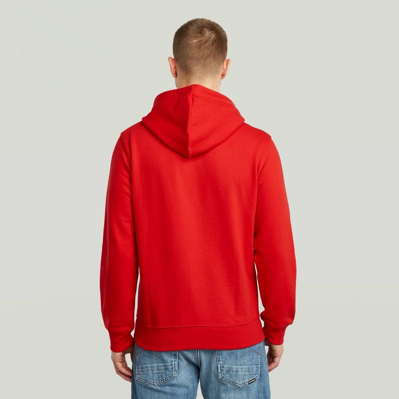 G‑Star RAW Men’s Distressed Originals Logo Fleece Hoodie Red L $140 NWT