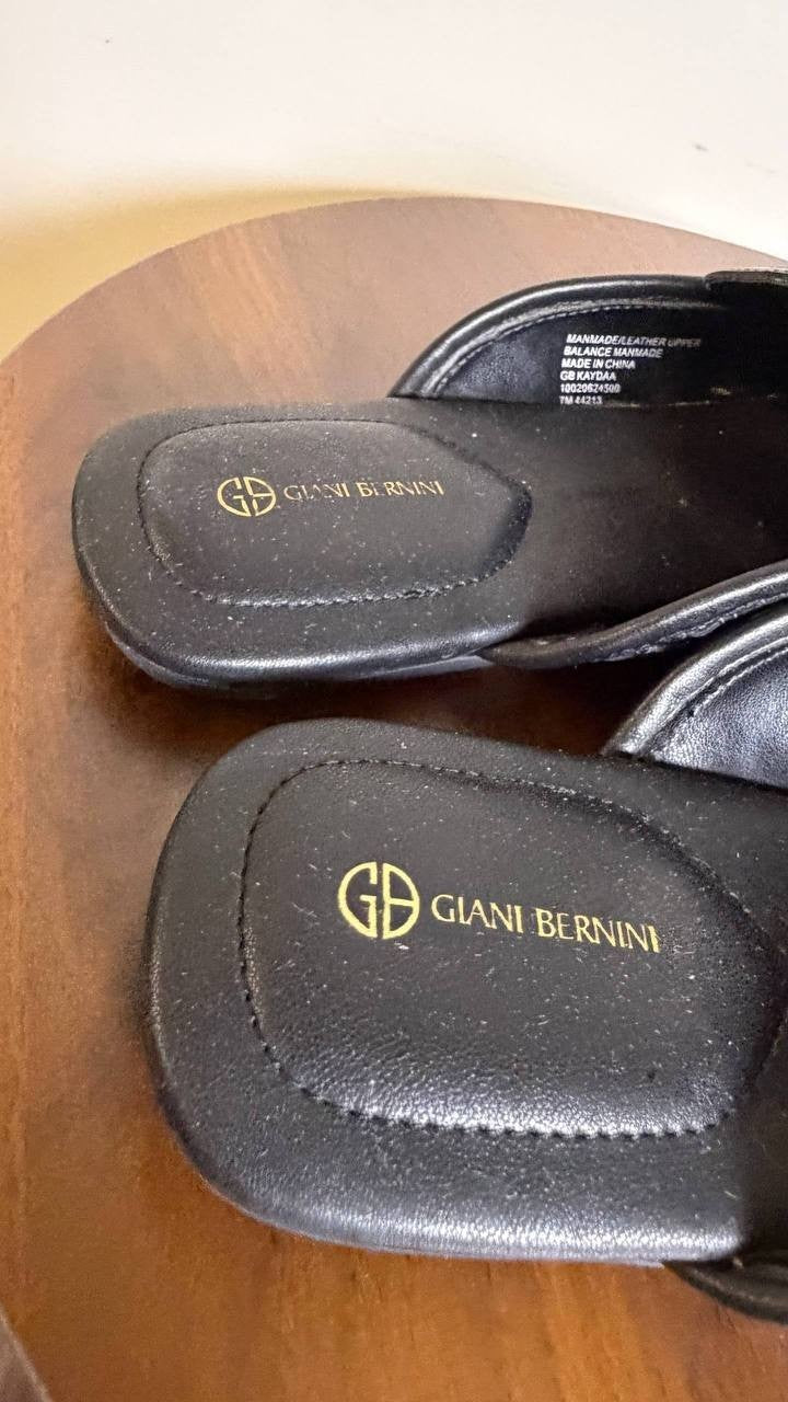 Giani Bernini Black Man‑Made Slip‑On Mules 7M NIB MSRP $89.50