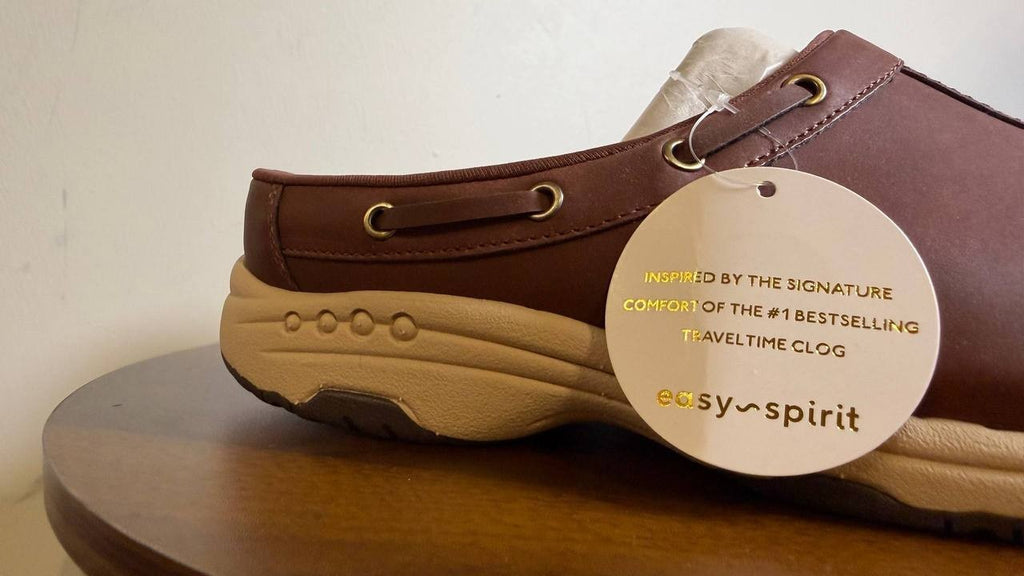Easy Spirit Travelport Clogs 9.5W Dark Red Slip‑On Comfort NIB MSRP$75