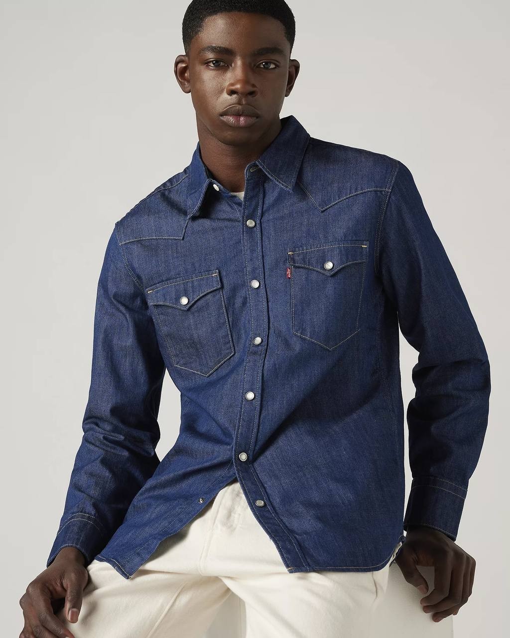 Levi’s Classic Western Standard Fit Shirt Dark Wash 1X NWT $69.50