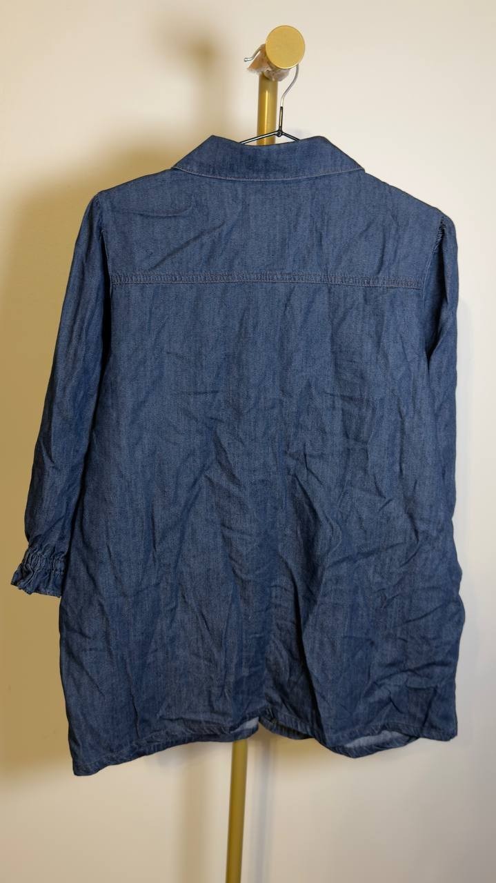 Gloria  Vanderbilt  Women’s  Puff‑Sleeve  Denim  Shirt  Lubbock  M  NWT  $50 