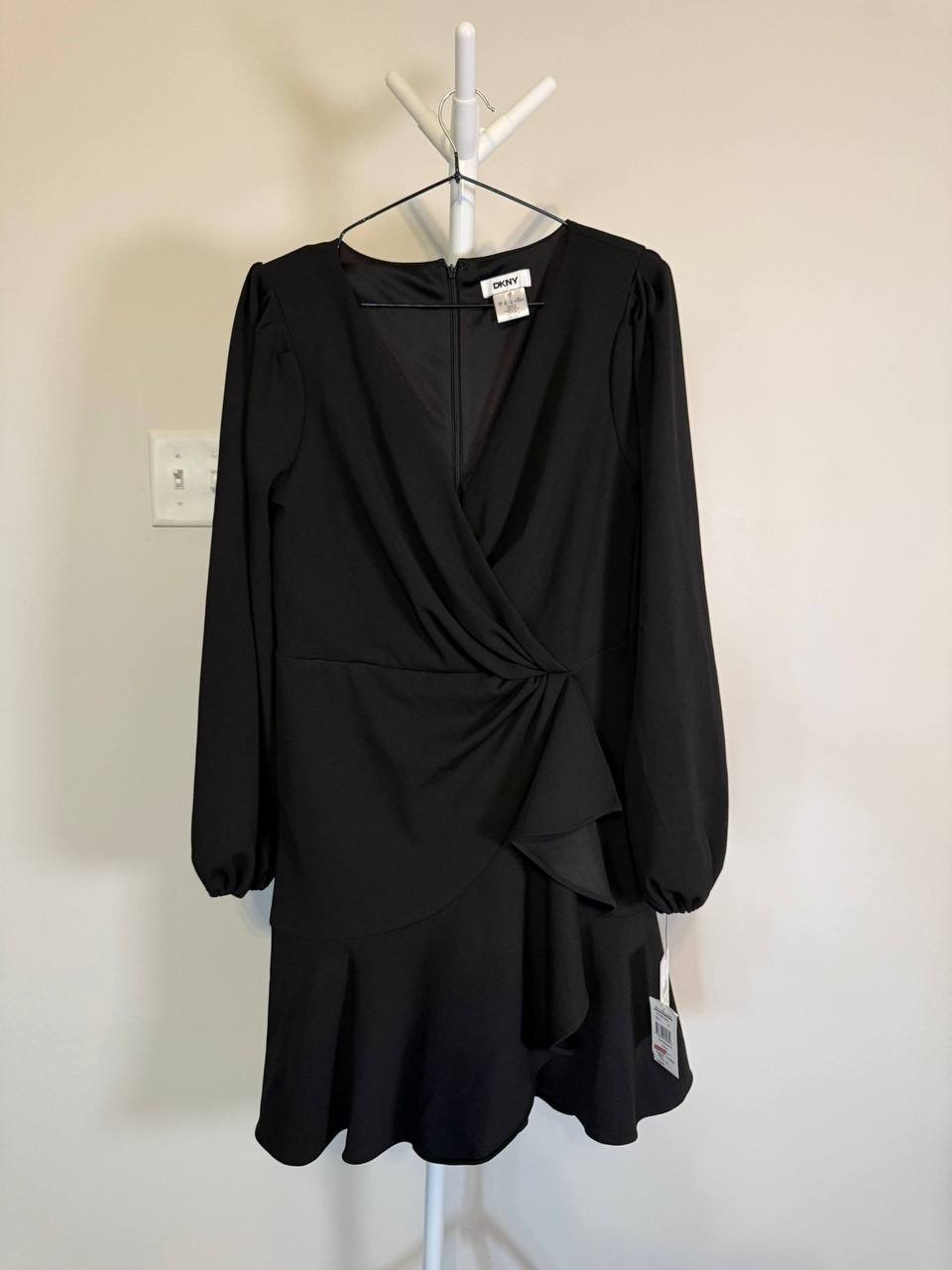 DKNY Women’s Solid Wrap Sheath Dress – Black – Size 4 – NWT – $129