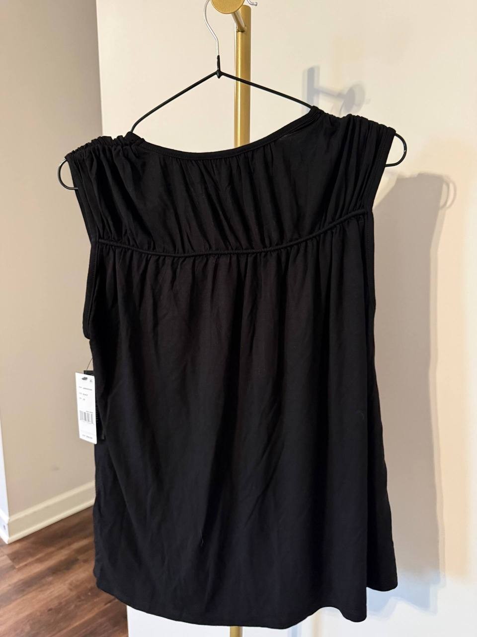 Liverpool Sleeveless Shirred Detail Knit Top Black XS NWT Modern Classic MSRP$48