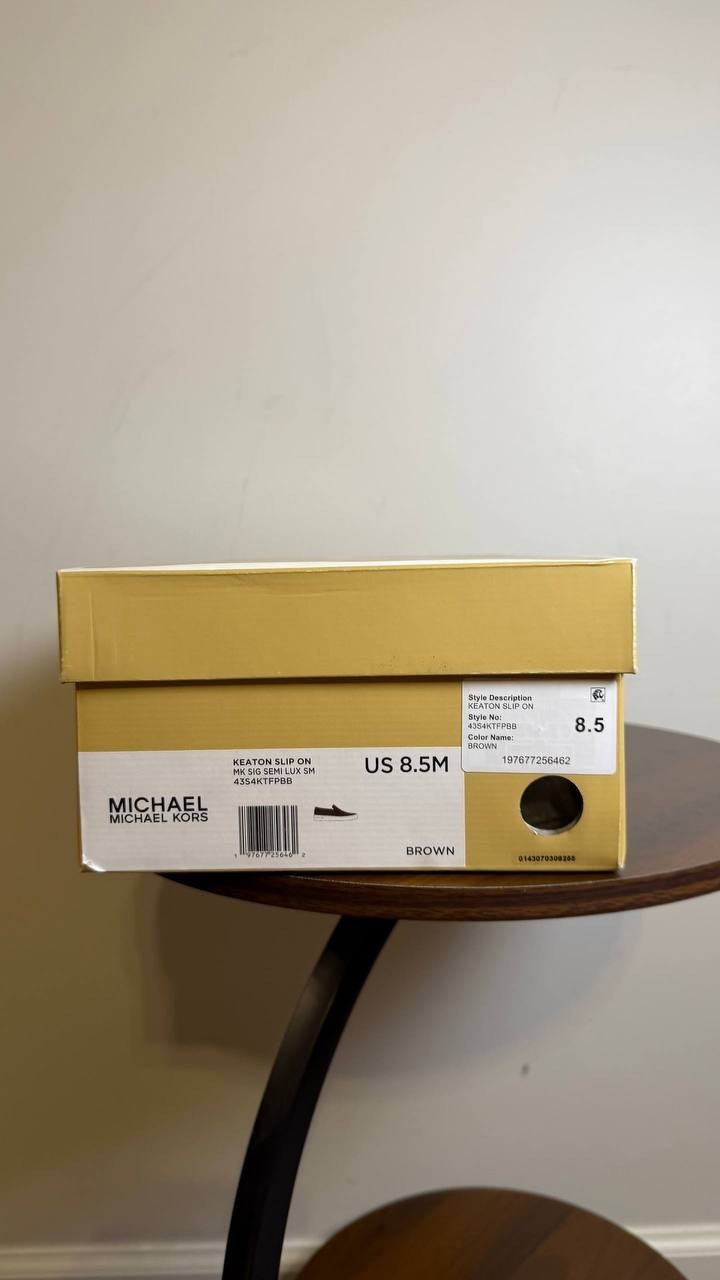 MICHAEL Michael Kors Keaton Slip-On Brown 8.5M Man‑Made MSRP $99 NWB