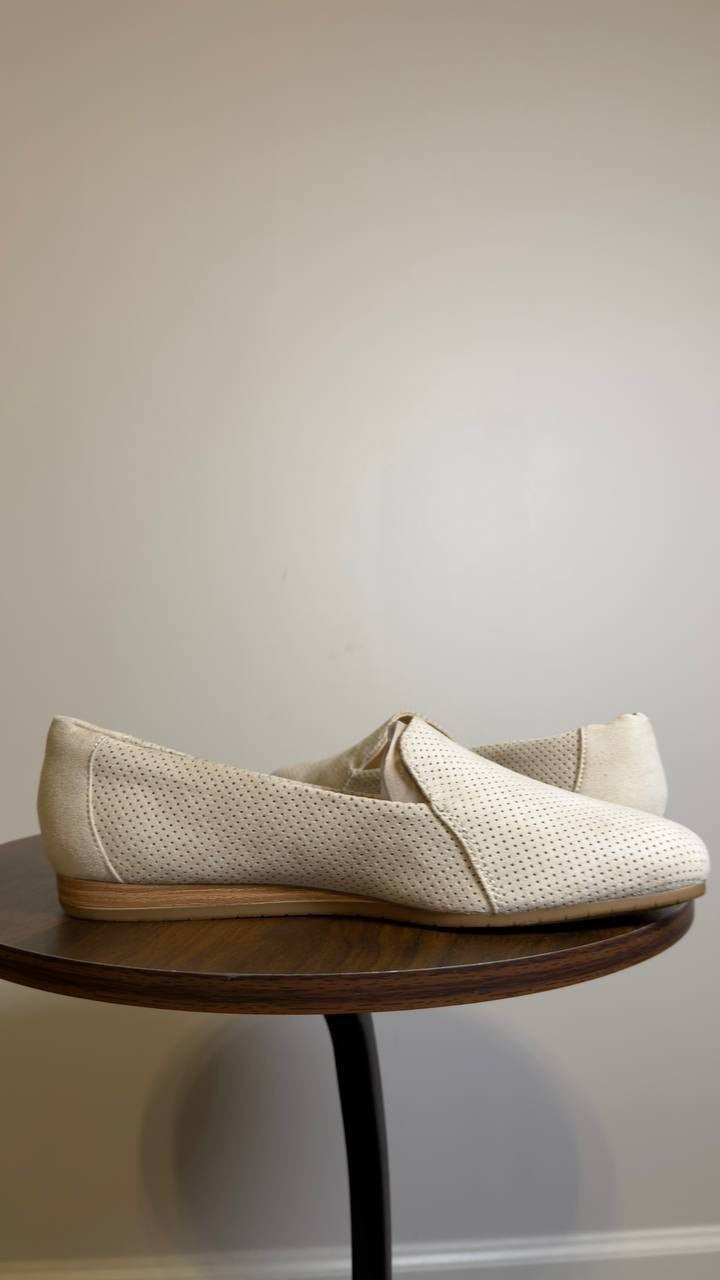 Dr.Scholl’s  Veda  Loafers  Oyster  Fabric  7.5M  New  With  Box  $60