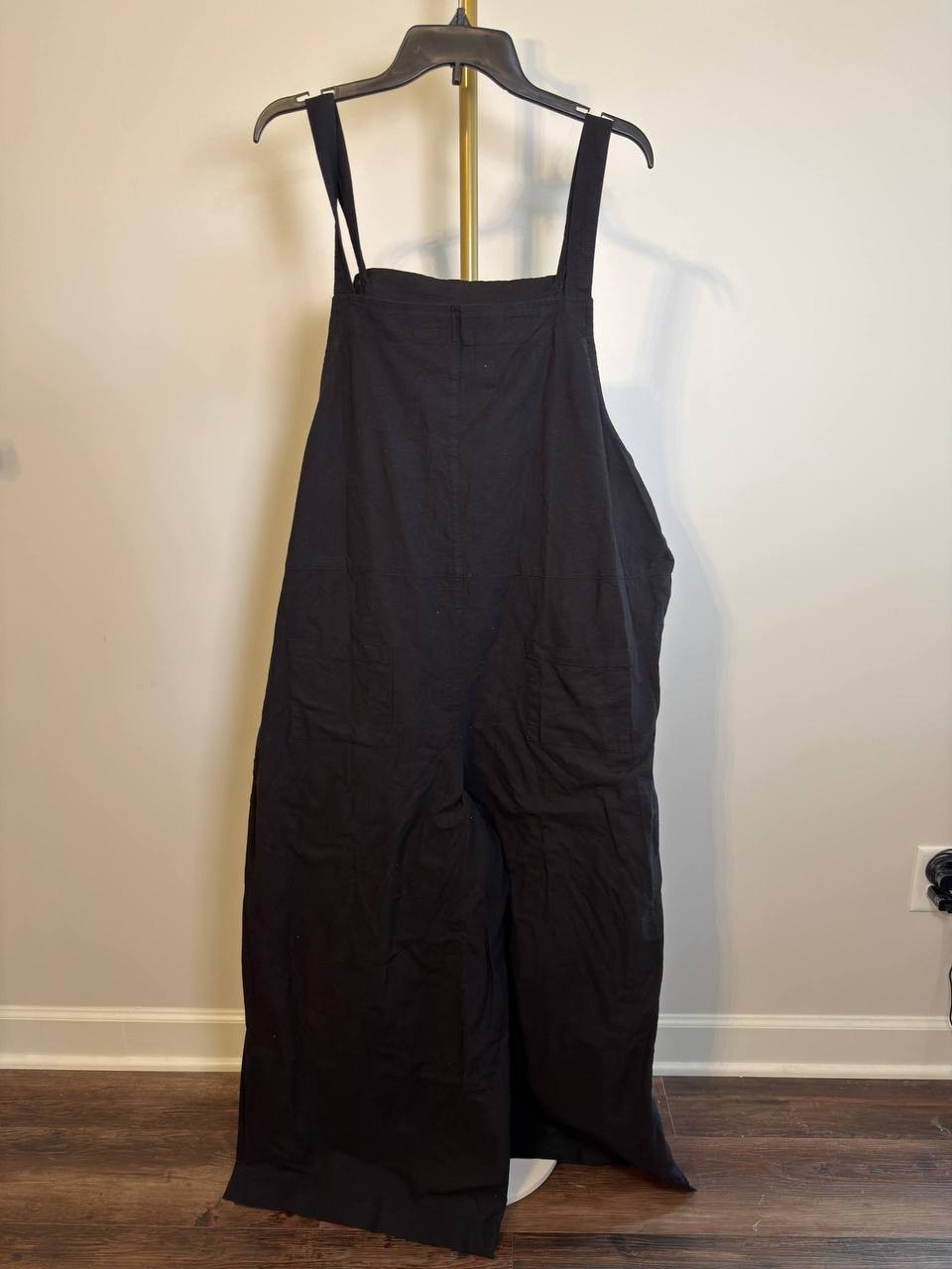 Sanctuary Linen Cotton Jumpsuit Black XL NWT $89