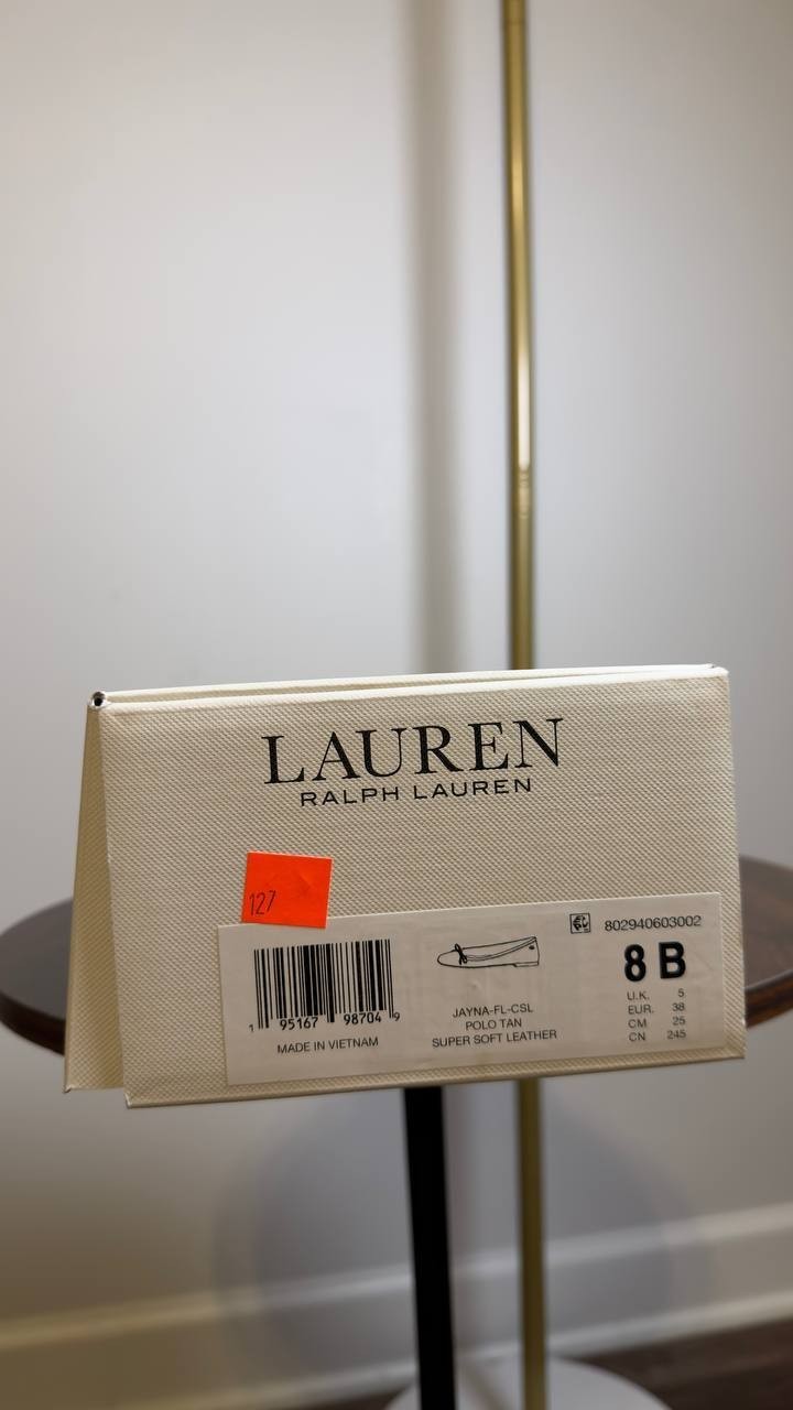 Lauren  Ralph  Lauren  Ballet  Flats  Deep  Saddle  Tan  8  B   $125