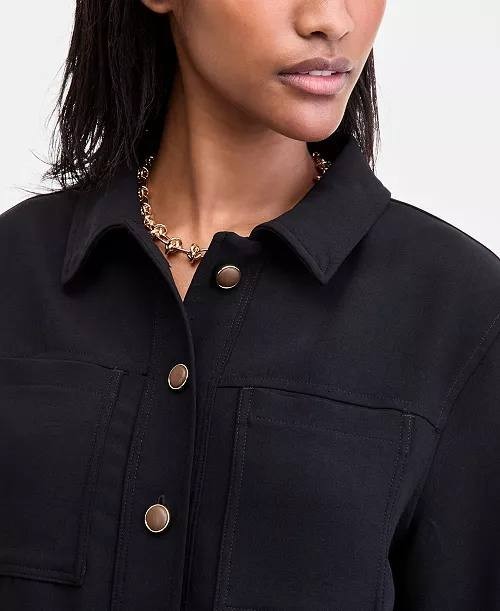 On34th Women’s Cropped Jacket Black Long Sleeve SizeS NWT(one button is missing)