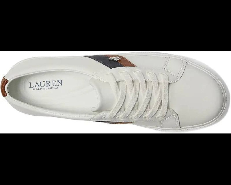 Lauren Ralph Lauren Janson II Sneakers 9B White Leather Lace‑Up NIB msrp$115