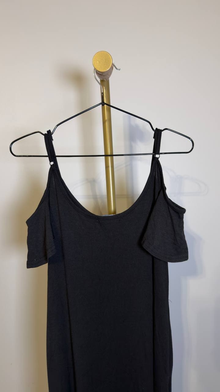 White Mark Cold Shoulder Full Length Maxi Dress Black M NWT $64