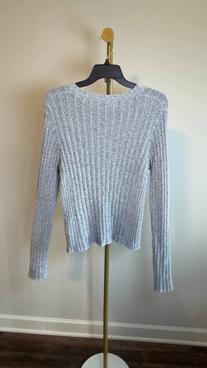 Calvin Klein Ribbed Long‑Sleeve Crewneck Sweater Sky Captain L NWT $119