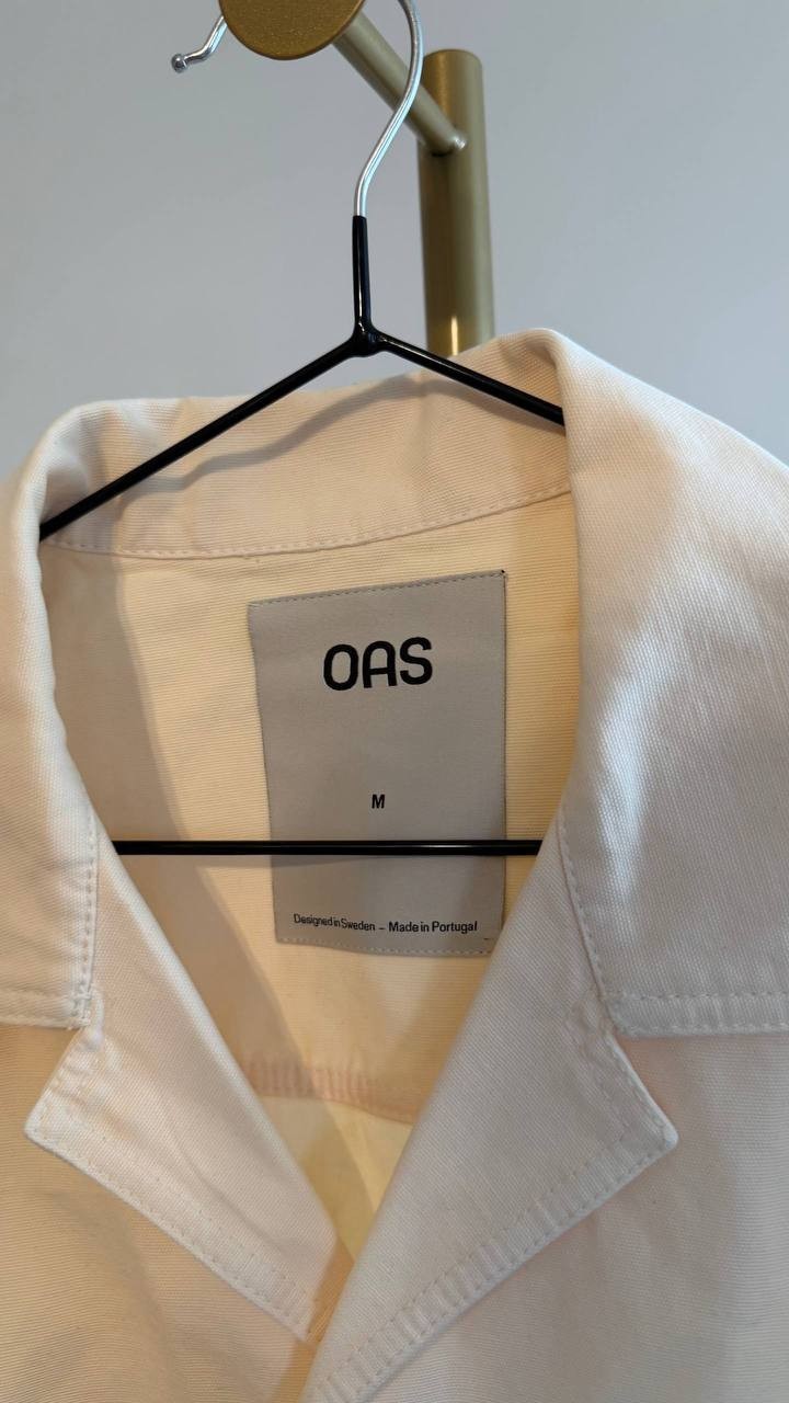 OAS Men’s Calbanum Crochet Camp Shirt Green M $170 NWT