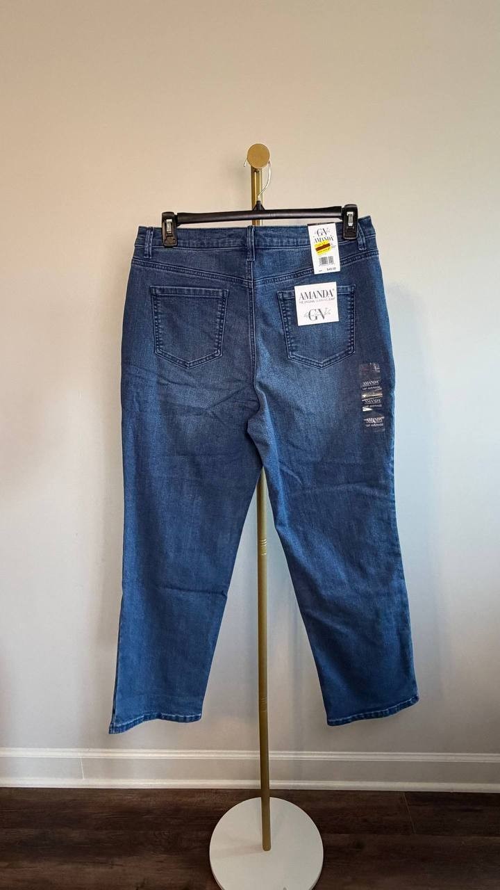 Gloria Vanderbilt Petite Amanda High Rise Straight Jeans Frisco 12P NWT $48