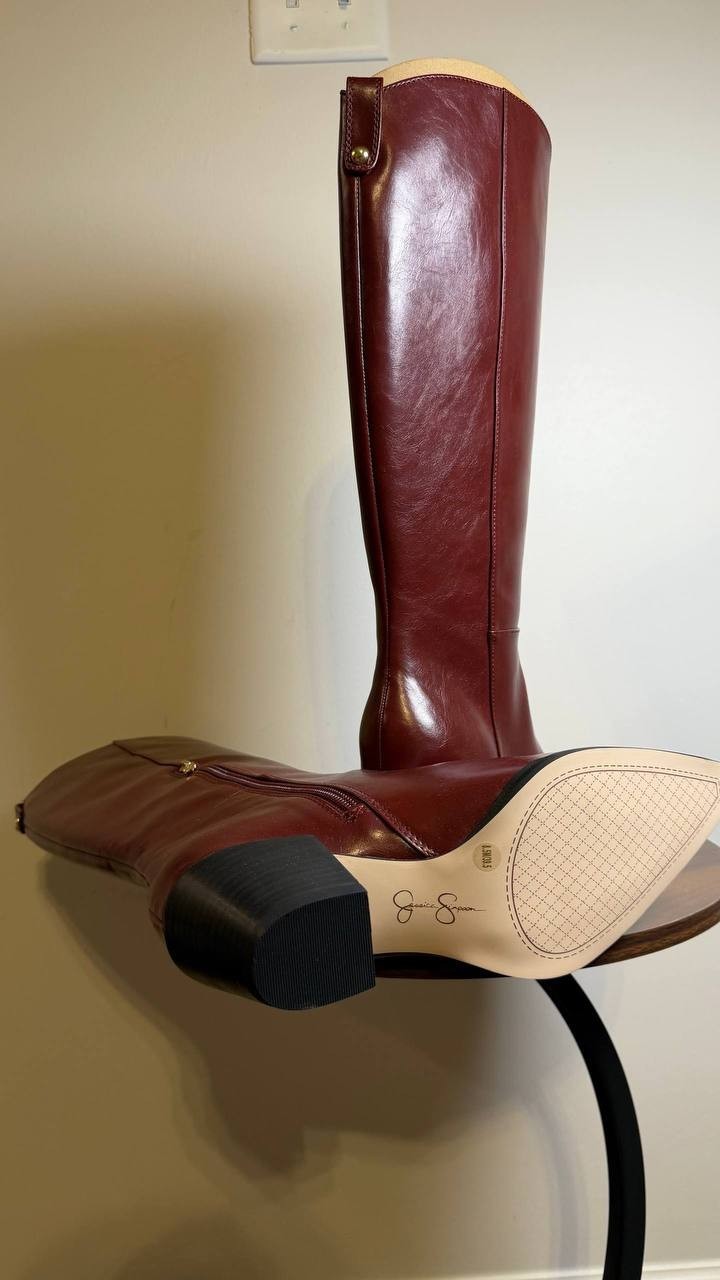 Jessica Simpson Hemmia Boots 8.5M Dark Granada Faux Leather NIB msrp$179