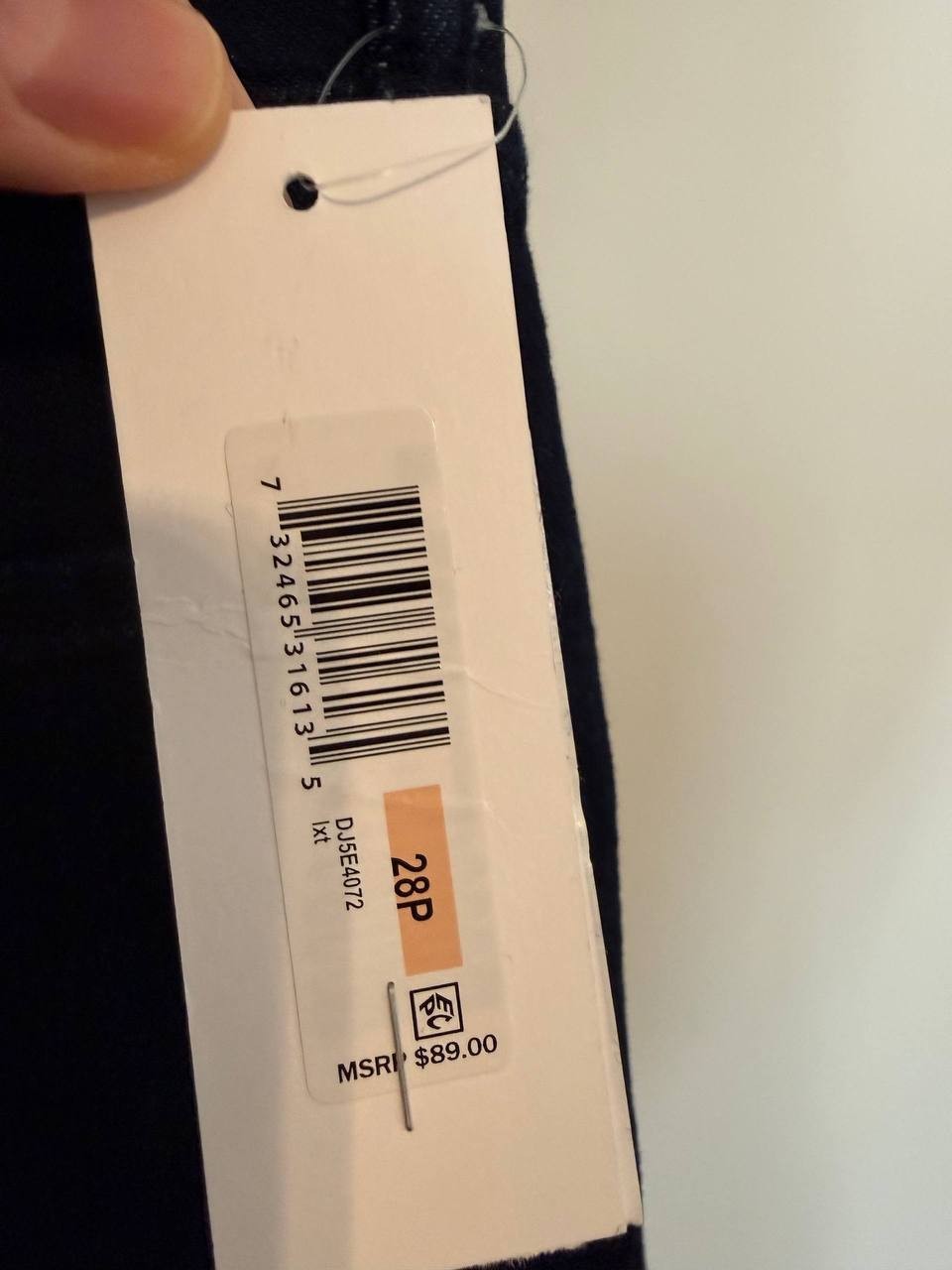 DKNY Jeans Petite High‑Rise Tailored Trouser Jeans – Size 28P – NWT – $89