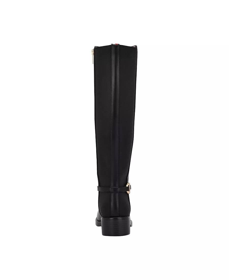 Tommy Hilfiger Imizza Boots 7.5M Black Faux Leather Knee‑High NIB msrp$159