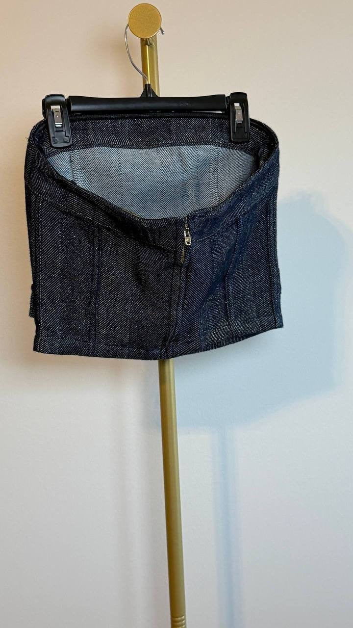 Guess Chany Denim Corset Dark Blue XS NWT $118