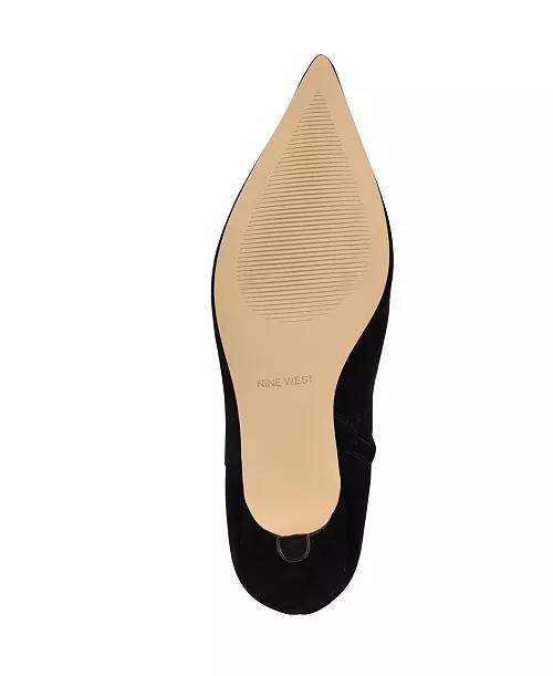 Nine West Tall Kitten Heel Boots 7.5M Black Suede New in Box MSRP $249